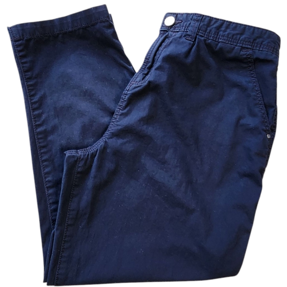 Casual Collection by F&F Womens 4 Cropped Pant Pockets Belt Loops Zip Fly Blue